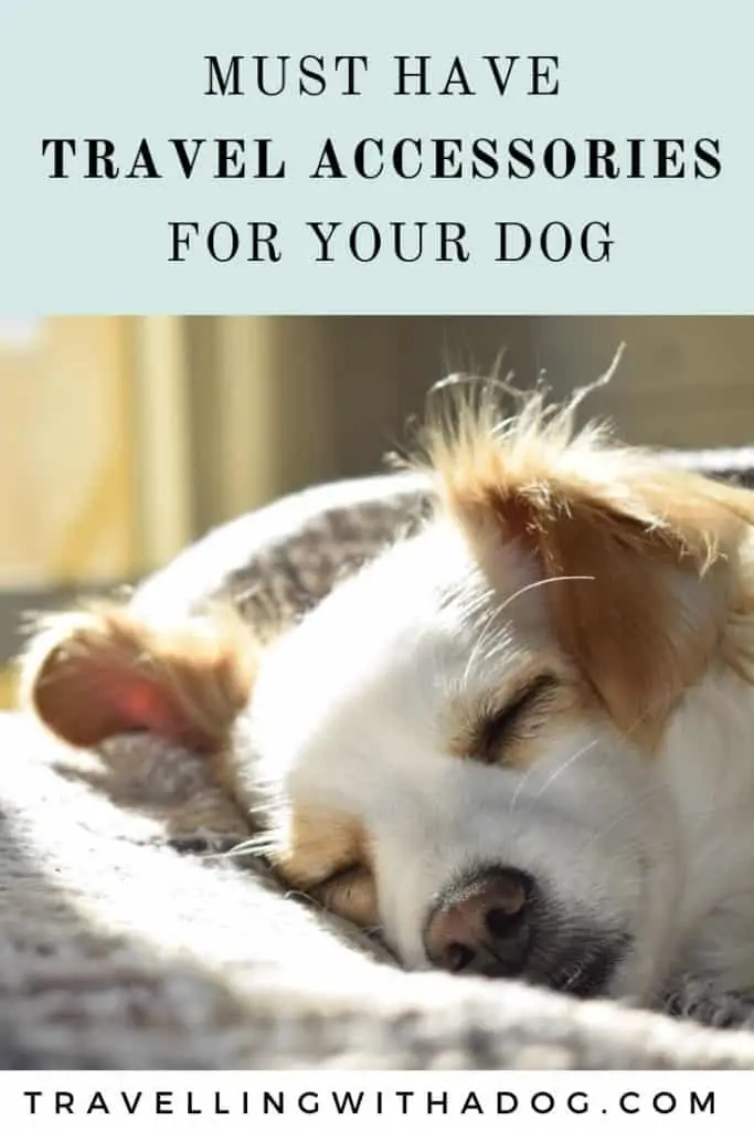 image with text overlay: must have travel accessories for your dog