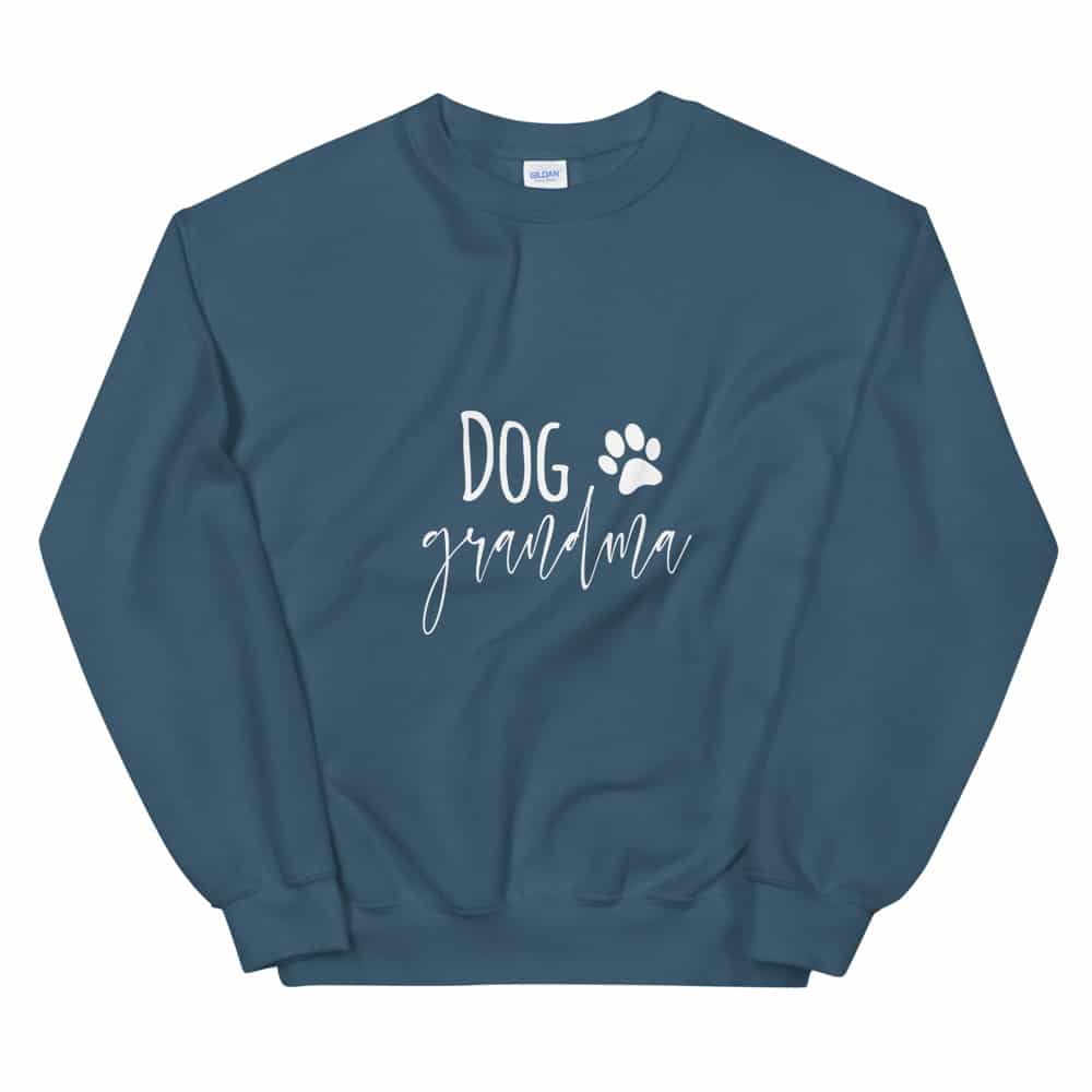 teal "dog grandma" sweater