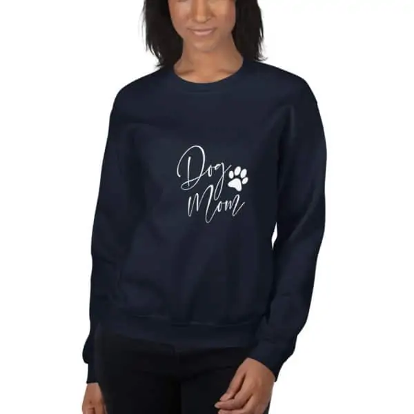 black "dog mom" sweater