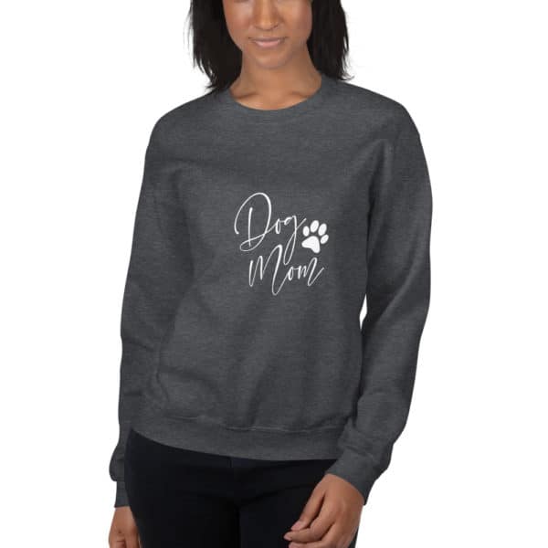 grey "dog mom" sweater