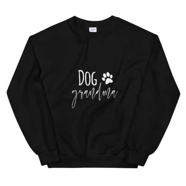 black "dog grandma" sweater