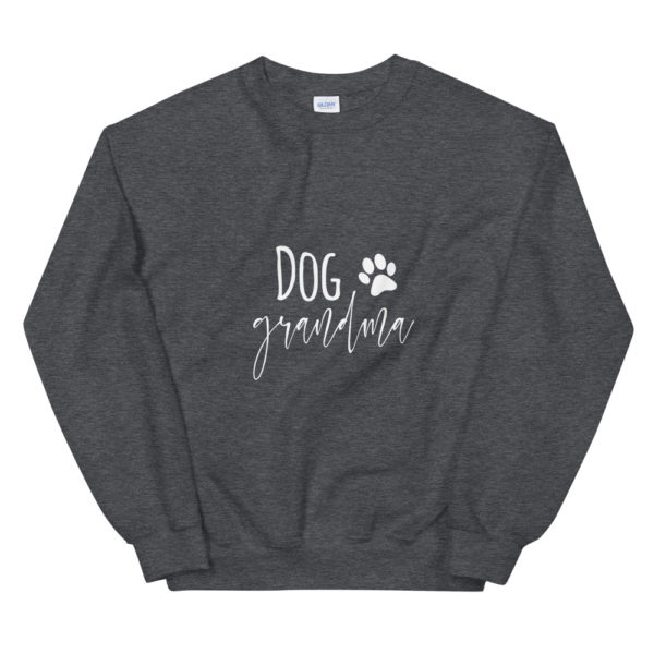grey "dog grandma" sweater