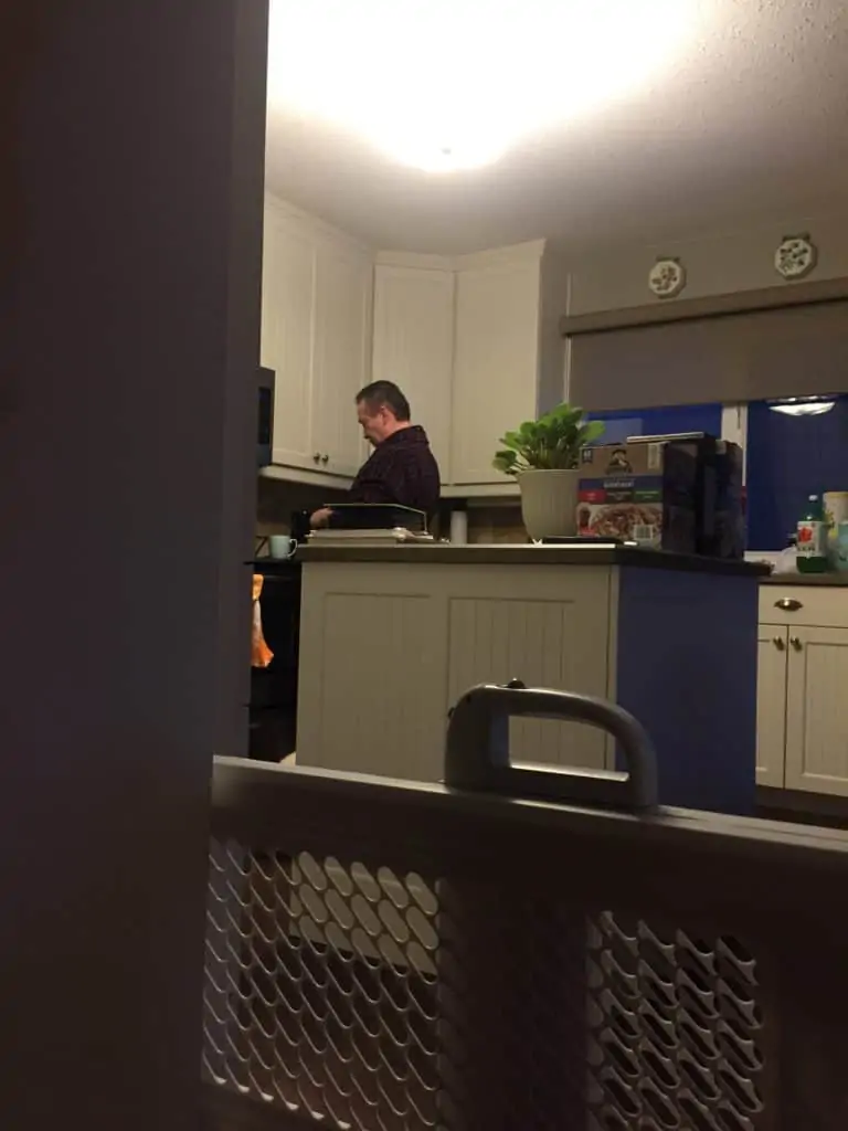 Man cooking in kitchen